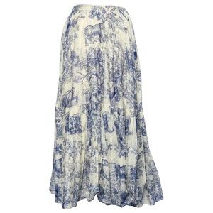NEW! Anthropologie Blue and White Toile Print Pleated Midi Skirt